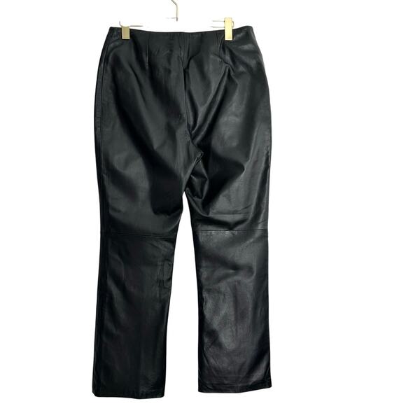 INC Leather Pant Women 12 Black High Rise Straight Leg 90s Vintage Y2K Grunge - Picture 2 of 8